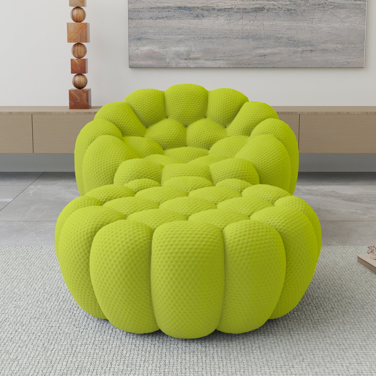 Tuffato Chair + Ottoman
