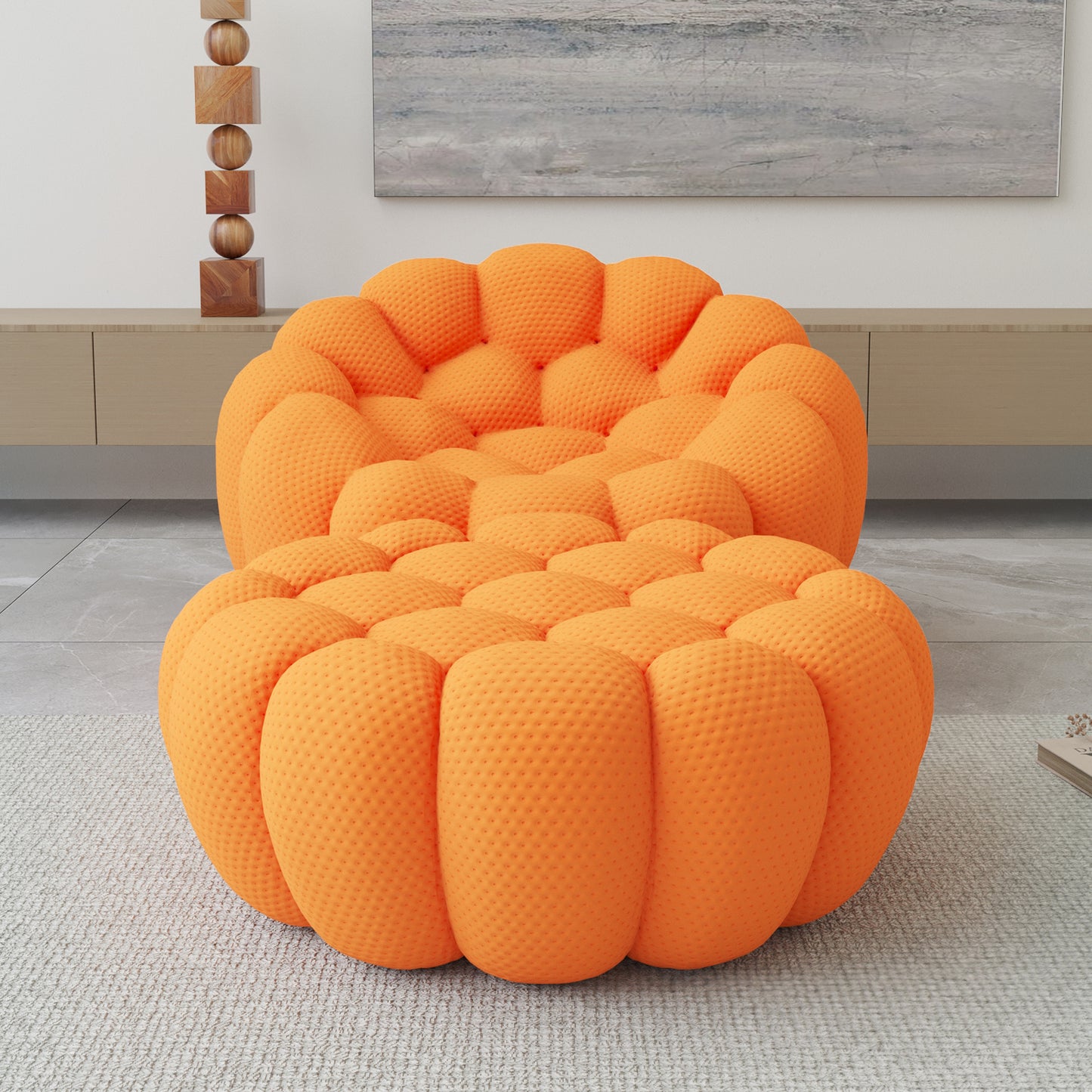 Tuffato Chair + Ottoman