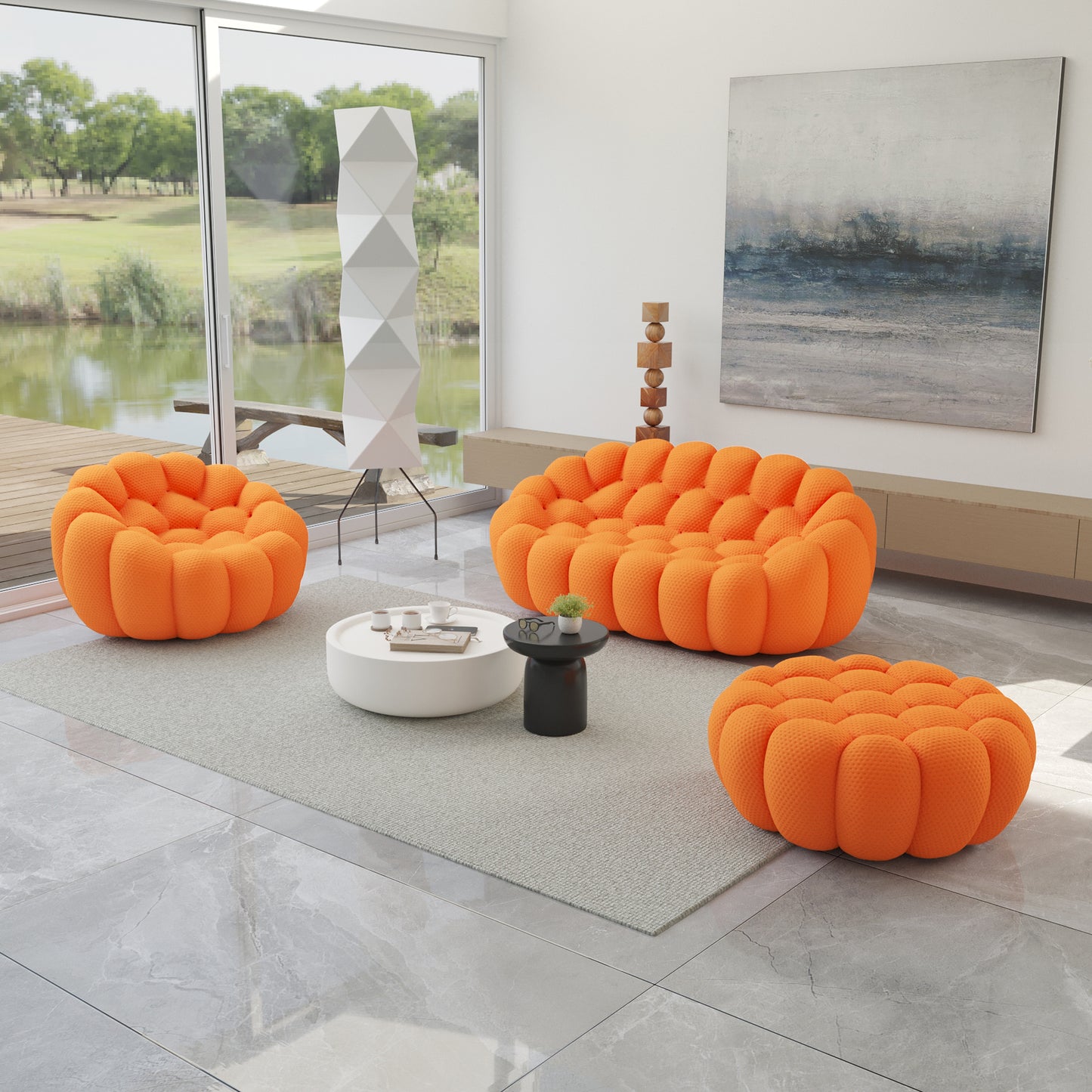 Tuffato Chair + Two Seater + Ottoman