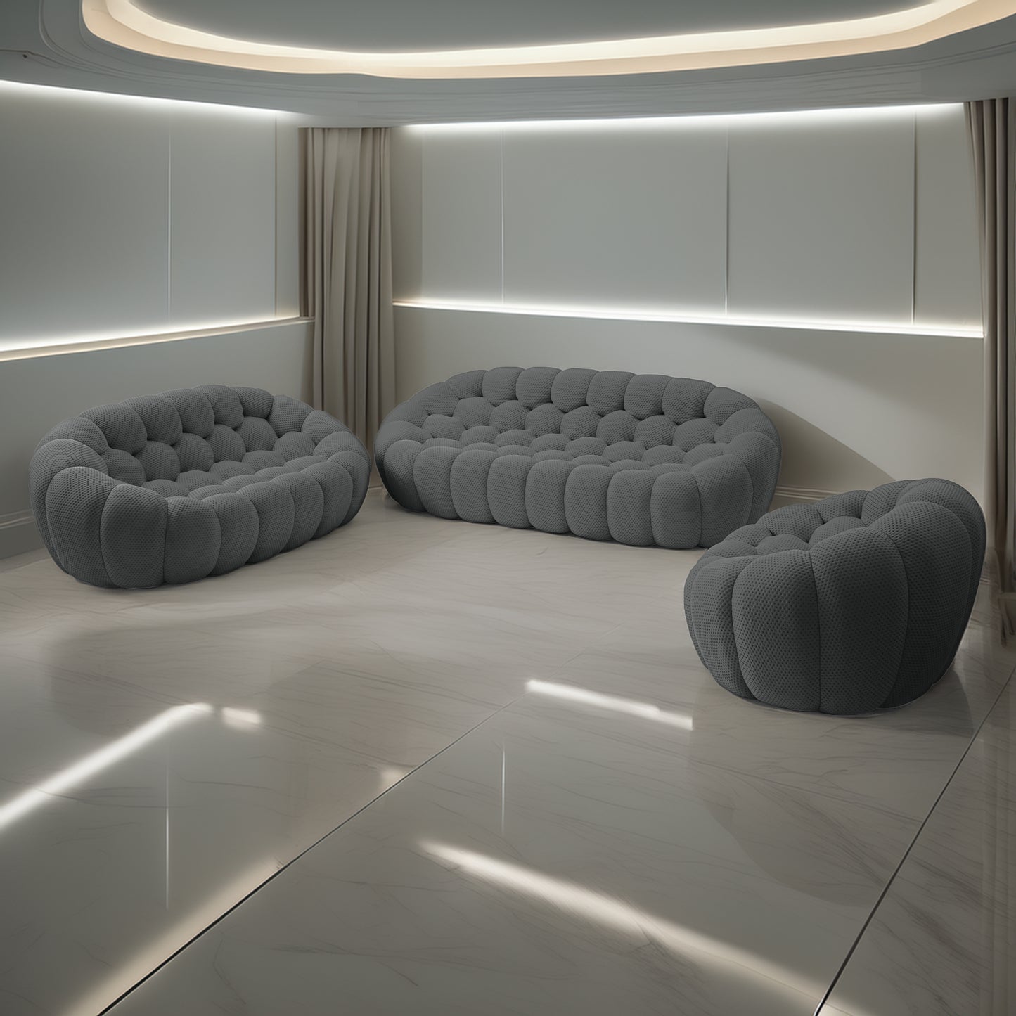 Tuffato Chair + Two Seater + Three Seater