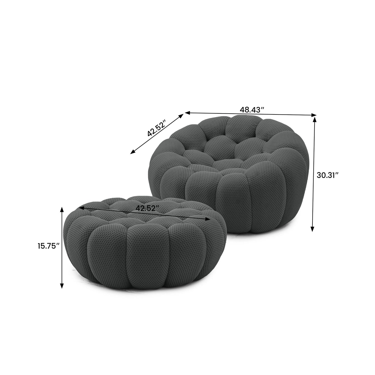 Tuffato Chair + Ottoman