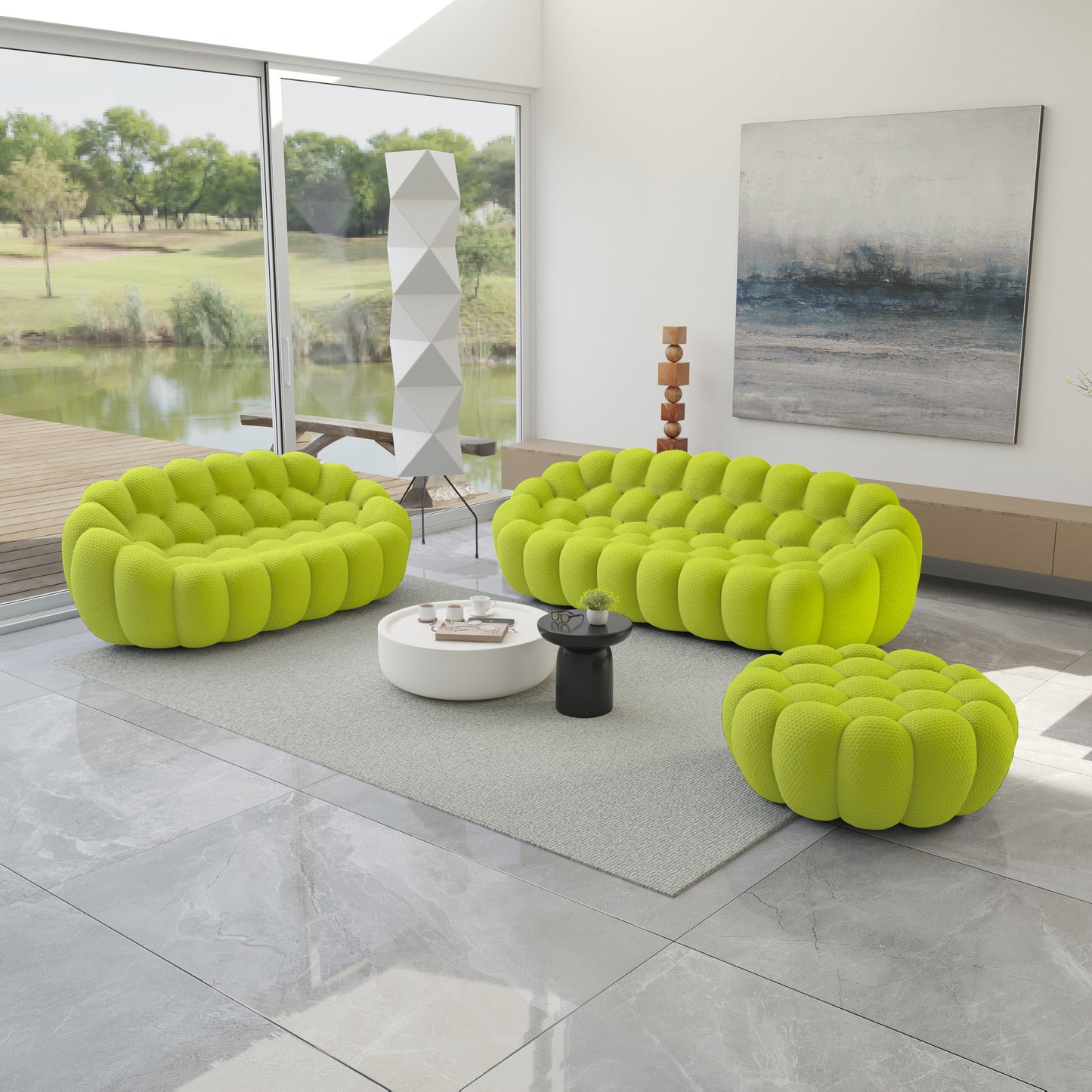 Tuffato Two Seater + Three Seater + Ottoman