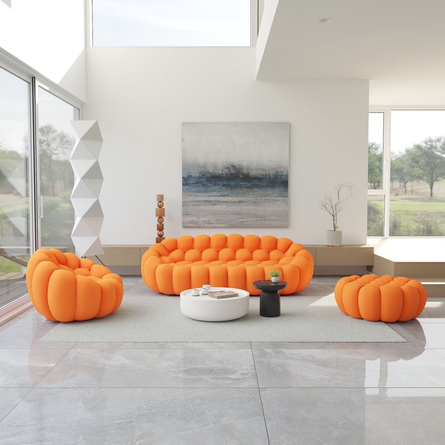 Tuffato Chair + Three Seater + Ottoman