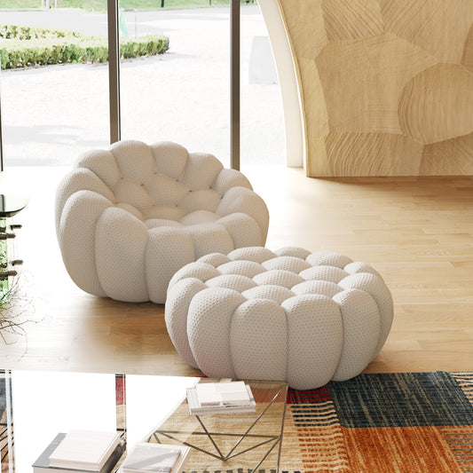 Tuffato Chair + Ottoman