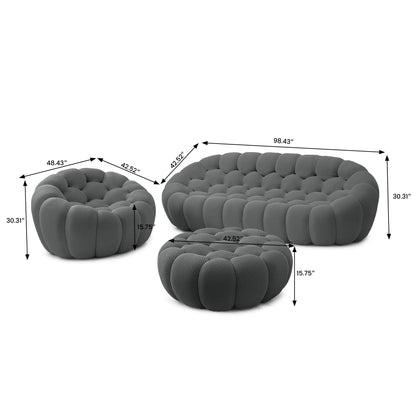 Tuffato Chair + Three Seater + Ottoman