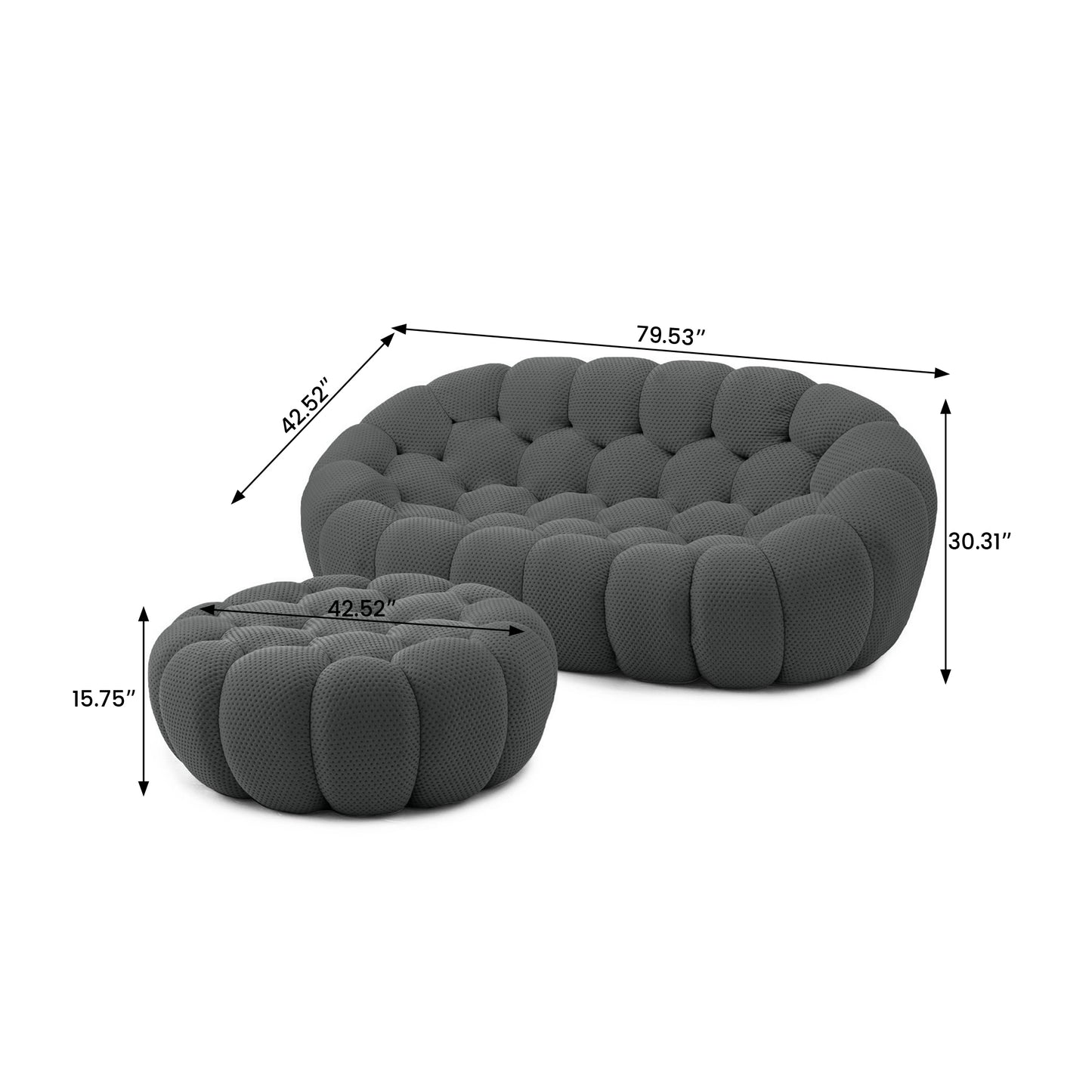 Tuffato Two Seater + Ottoman